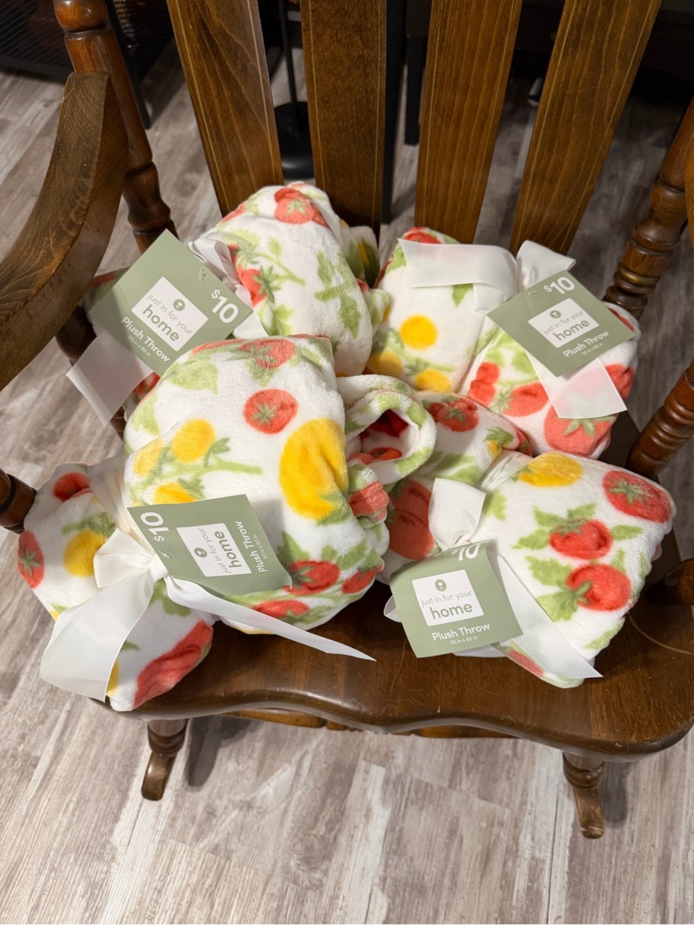 Home Plush Throw Blanket in White with Yellow & Coral Floral Print